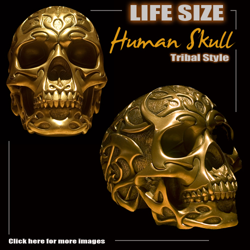 Tribal Tattoo Life Size Skull Leigh Heppell