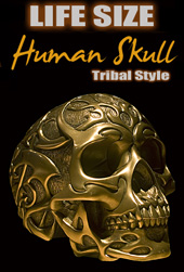 Human Tribal Skull Life Size Tattoo